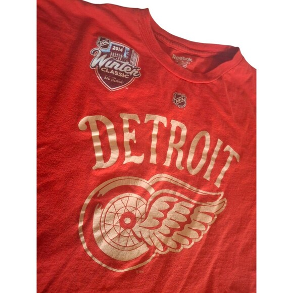 Reebok Mens 2XL 2014 Winter Classic Jimmy Howard Detroit Red Wings Jersey TShirt - Picture 3 of 5